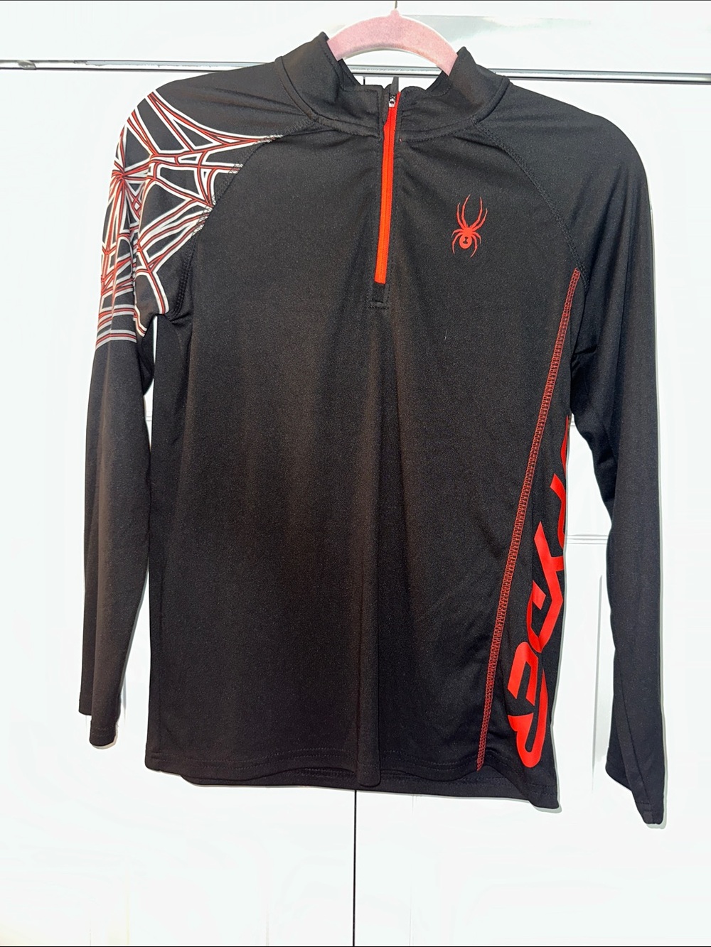 Spyder Black with Red Accent Half-Zip Athletic Pullover